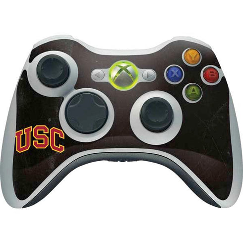 University of Southern California USC Logo Black Distressed Xbox 360 Wireless Controller Skin