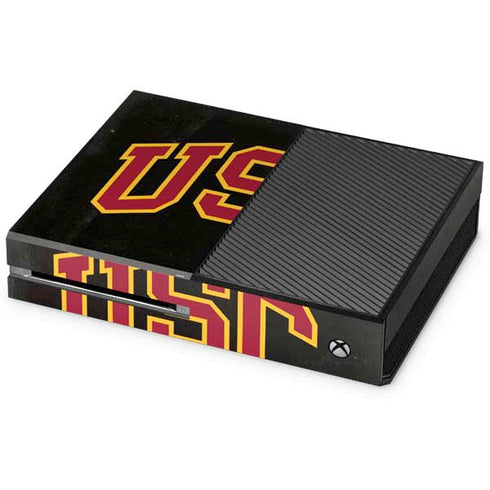 University of Southern California USC Logo Black Distressed Xbox One Console Skin