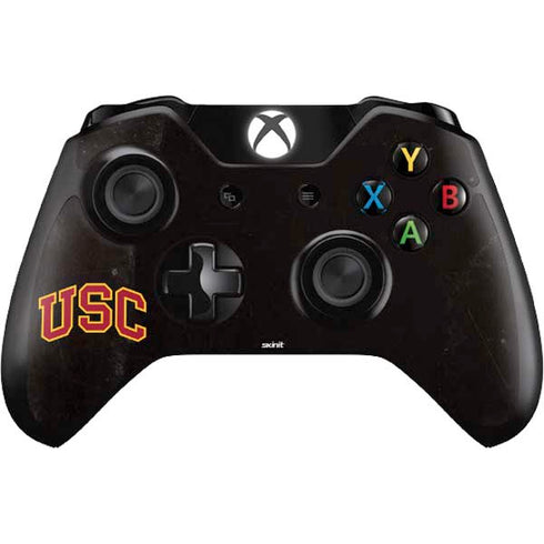 University of Southern California USC Logo Black Distressed Xbox One Controller Skin