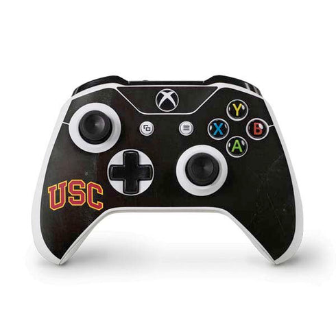 University of Southern California USC Logo Black Distressed Xbox One S Controller Skin