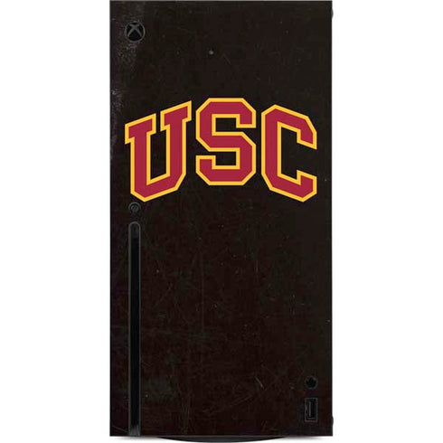 University of Southern California USC Logo Black Distressed Xbox Series X Console Skin