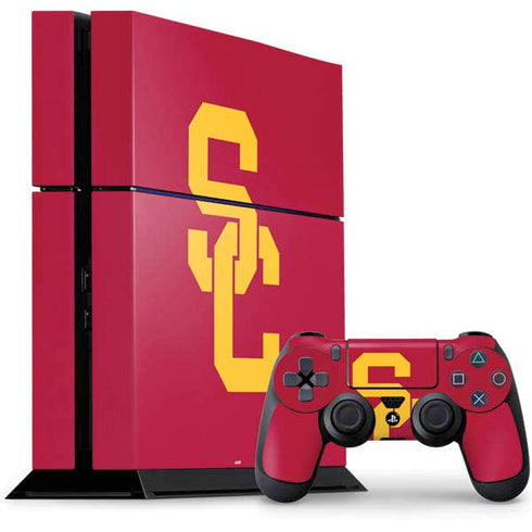 University of Southern California USC Red Logo PS4 Console and Controller Bundle Skin
