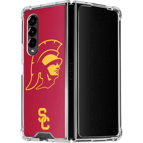 University of Southern California USC Trojan Large Mascot Galaxy Z Fold4 5G Clear Case