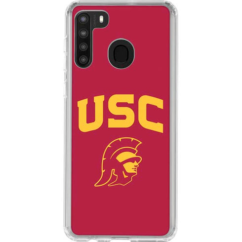University of Southern California USC Trojan Logo Galaxy A21 Clear Case
