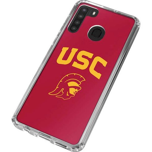 University of Southern California USC Trojan Logo Galaxy A21 Clear Case