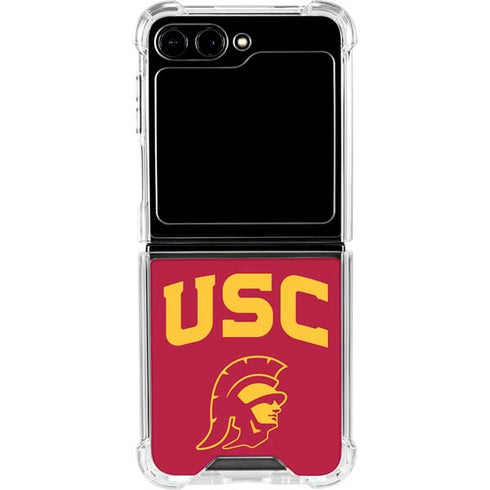 University of Southern California USC Trojan Logo Galaxy Z Flip5 5G Clear Case
