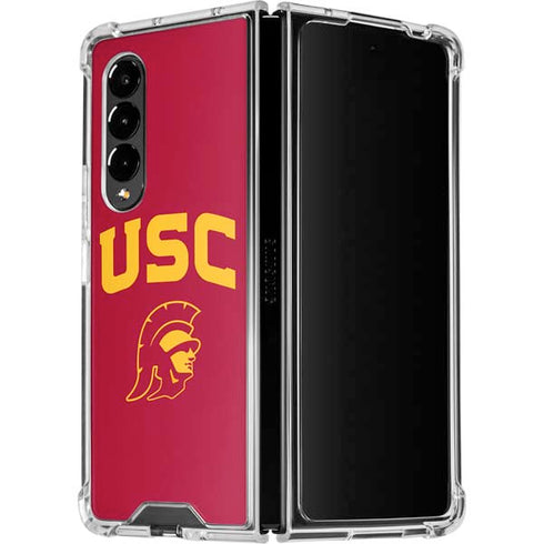 University of Southern California USC Trojan Logo Galaxy Z Fold4 5G Clear Case