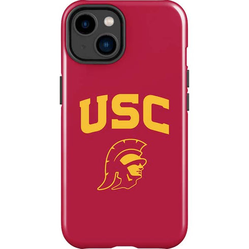 University of Southern California USC Trojan Logo iPhone 15 Plus Impact Case