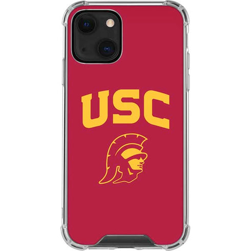 University of Southern California USC Trojan Logo iPhone 14 Plus Clear Case