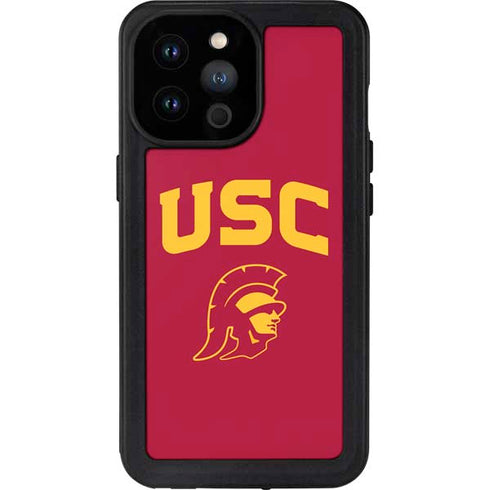 University of Southern California USC Trojan Logo iPhone 14 Pro Max Waterproof Case