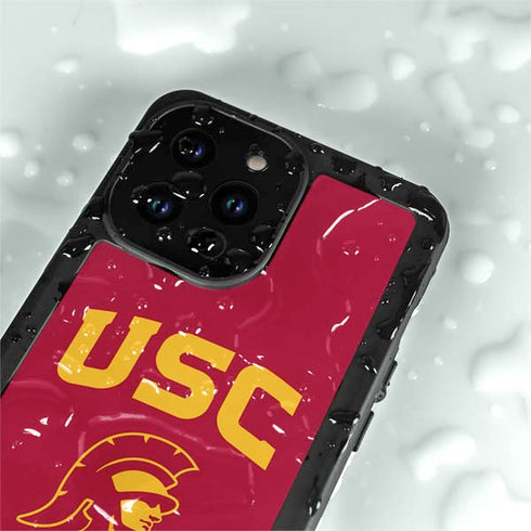 University of Southern California USC Trojan Logo iPhone 14 Pro Max Waterproof Case