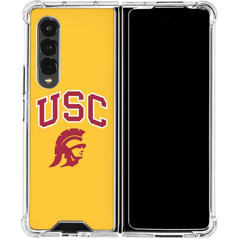 University of Southern California USC Trojans Yellow Galaxy Z Fold4 5G Clear Case