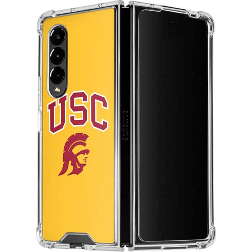 University of Southern California USC Trojans Yellow Galaxy Z Fold4 5G Clear Case