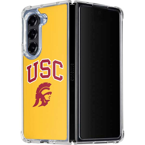 University of Southern California USC Trojans Yellow Galaxy Z Fold5 5G Clear Case
