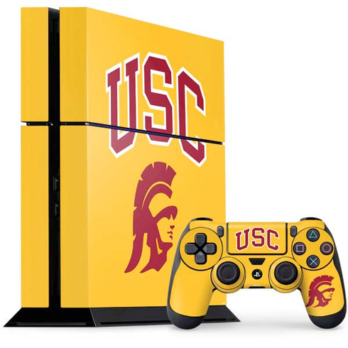 University of Southern California USC Trojans Yellow PS4 Console and Controller Bundle Skin
