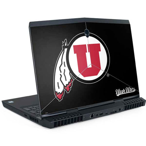 University of Utah Circle and Feather on Black Dell Alienware Skin