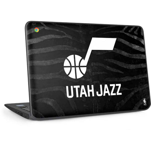NBA Utah Jazz Black Animal Print HP Chromebook Skin