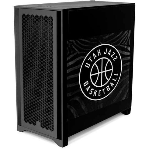 NBA Utah Jazz Black Animal Print Corsair 4000D Tempered Glass Mid-Tower ATX Case Skin