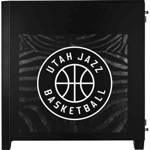 NBA Utah Jazz Black Animal Print Corsair 4000D Tempered Glass Mid-Tower ATX Case Skin