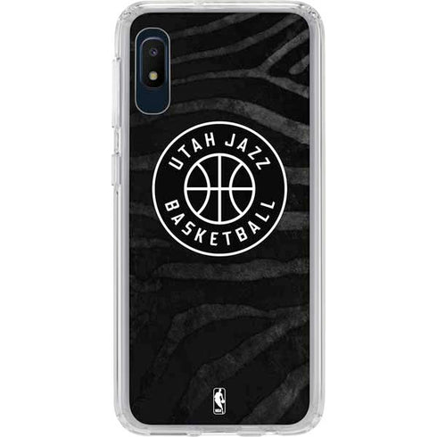 NBA Utah Jazz Black Animal Print Galaxy A10e Clear Case