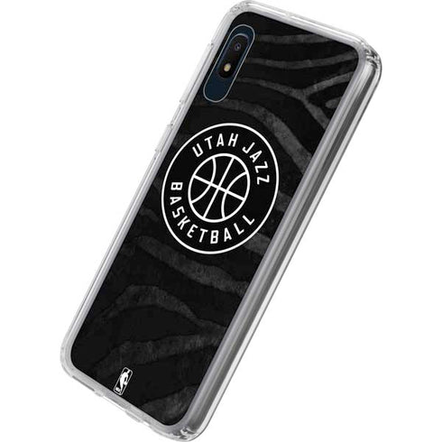 NBA Utah Jazz Black Animal Print Galaxy A10e Clear Case