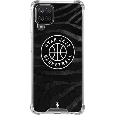 NBA Utah Jazz Black Animal Print Galaxy A12 Clear Case