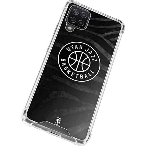 NBA Utah Jazz Black Animal Print Galaxy A12 Clear Case