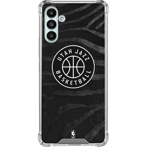 NBA Utah Jazz Black Animal Print Galaxy A13 5G Clear Case