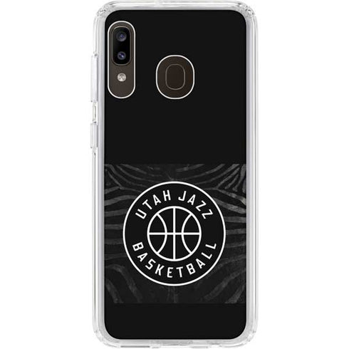 NBA Utah Jazz Black Animal Print Galaxy A20 Clear Case