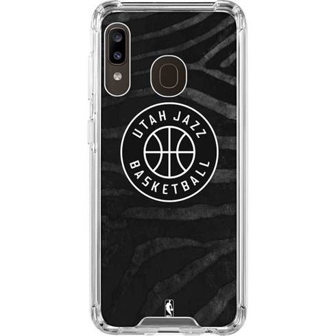 NBA Utah Jazz Black Animal Print Galaxy A30 Clear Case