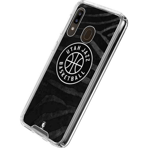 NBA Utah Jazz Black Animal Print Galaxy A30 Clear Case