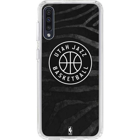 NBA Utah Jazz Black Animal Print Galaxy A50 Clear Case