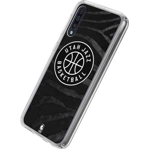 NBA Utah Jazz Black Animal Print Galaxy A50 Clear Case