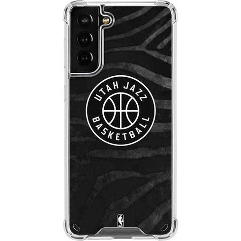 NBA Utah Jazz Black Animal Print Galaxy S21 Plus 5G Clear Case
