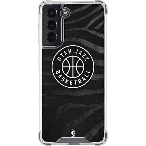 NBA Utah Jazz Black Animal Print Galaxy S22 Clear Case