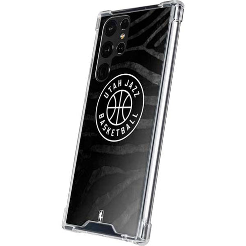 NBA Utah Jazz Black Animal Print Galaxy S22 Ultra Clear Case
