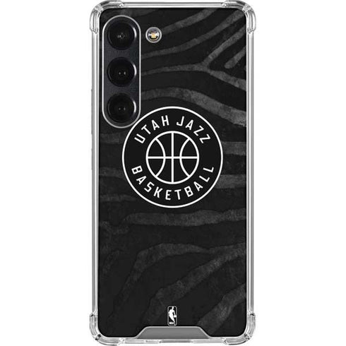 NBA Utah Jazz Black Animal Print Galaxy S23 Clear Case