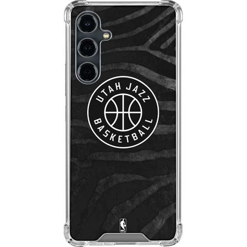 NBA Utah Jazz Black Animal Print Galaxy S23 FE Clear Case