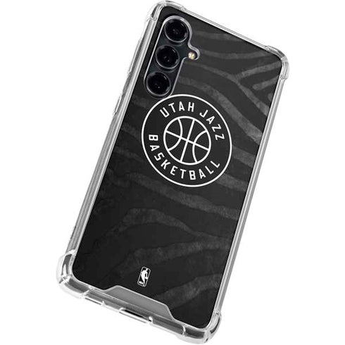 NBA Utah Jazz Black Animal Print Galaxy S23 FE Clear Case