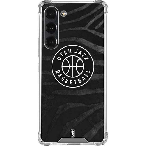 NBA Utah Jazz Black Animal Print Galaxy S23 Plus Clear Case