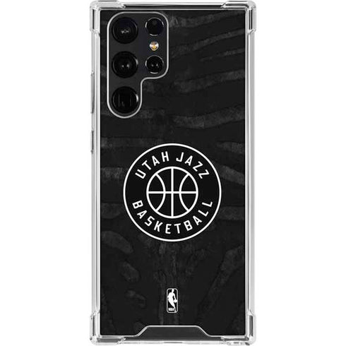 NBA Utah Jazz Black Animal Print Galaxy S23 Ultra Clear Case
