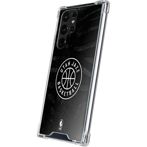 NBA Utah Jazz Black Animal Print Galaxy S23 Ultra Clear Case