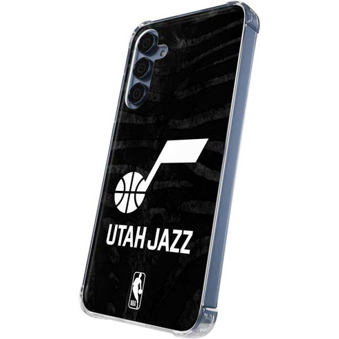 NBA Utah Jazz Black Animal Print Galaxy S24 Clear Case