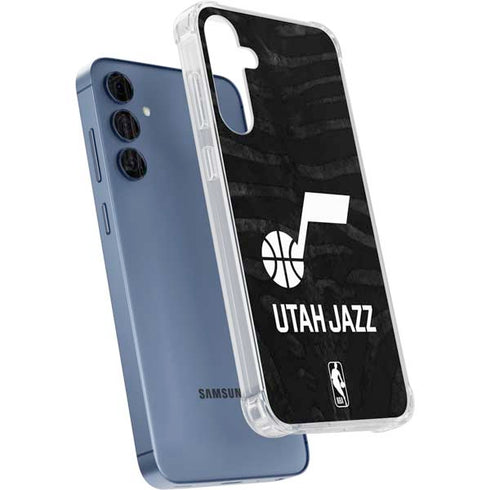 NBA Utah Jazz Black Animal Print Galaxy S24 Clear Case