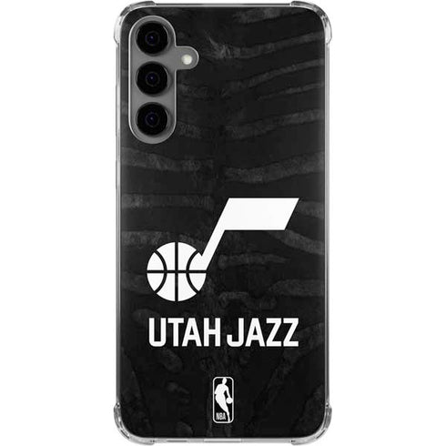 NBA Utah Jazz Black Animal Print Galaxy S24 Plus Clear Case