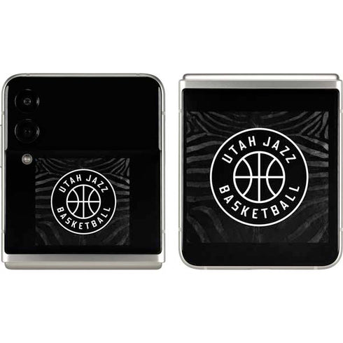 NBA Utah Jazz Black Animal Print Galaxy Z Flip3 5G Skin