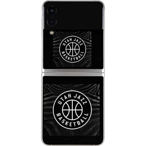 NBA Utah Jazz Black Animal Print Galaxy Z Flip4 5G Skin