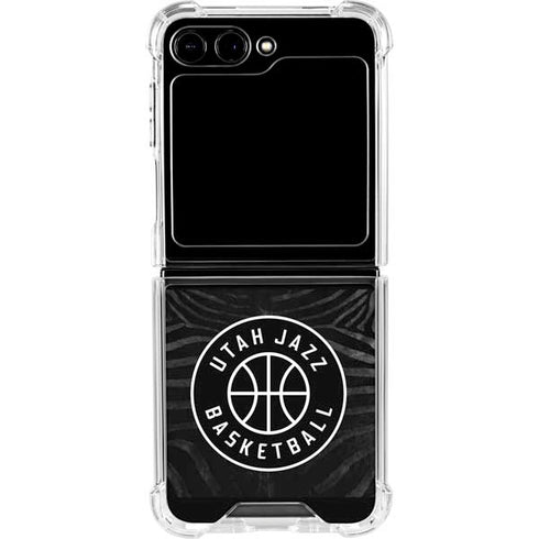 NBA Utah Jazz Black Animal Print Galaxy Z Flip5 5G Clear Case