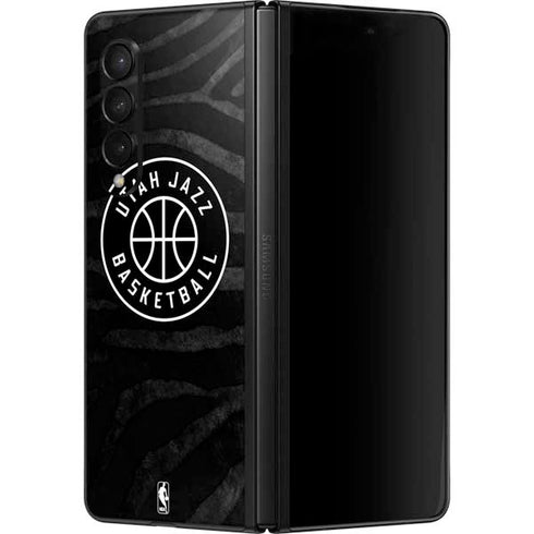 NBA Utah Jazz Black Animal Print Galaxy Z Fold3 5G Skin