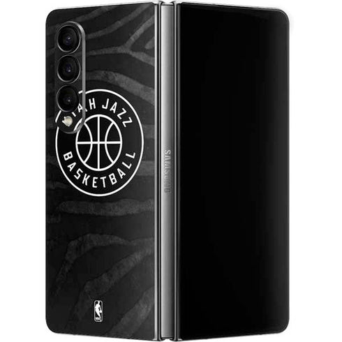 NBA Utah Jazz Black Animal Print Galaxy Z Fold4 5G Skin
